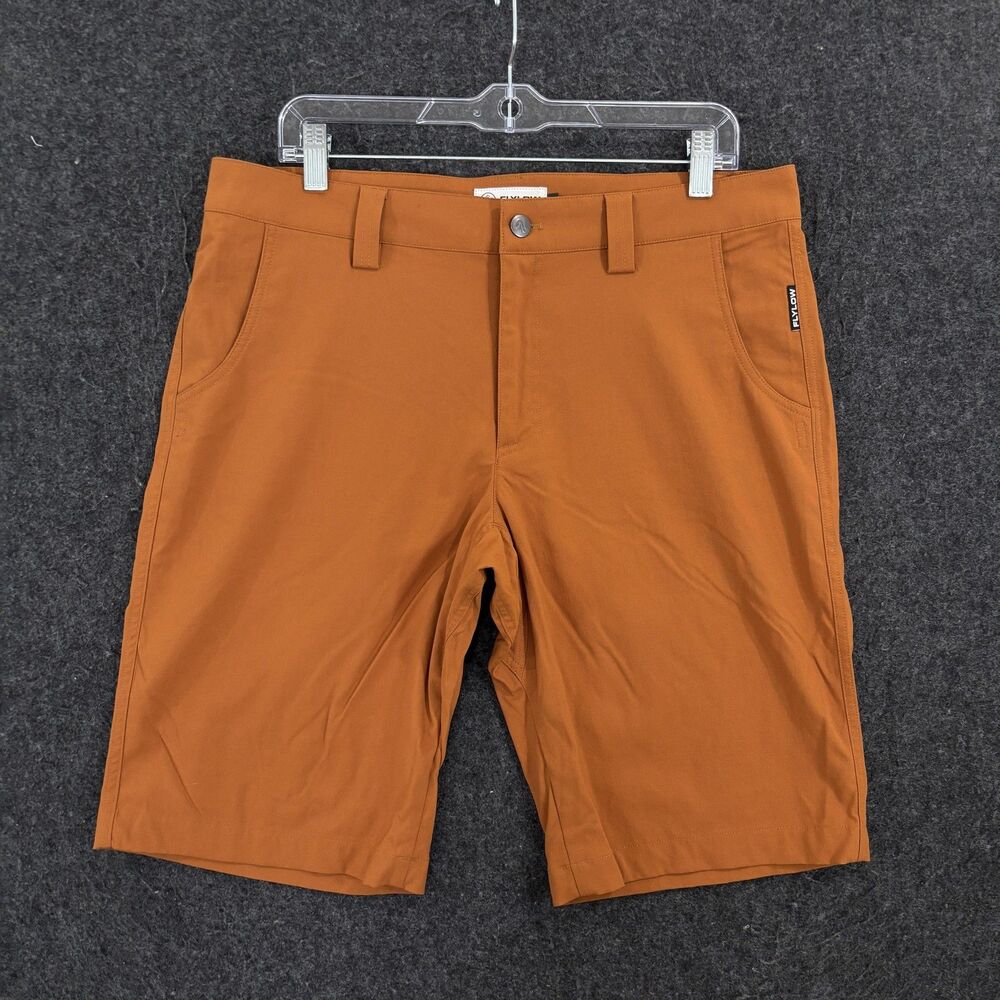 Flylow Hot Tub Hybrid Shorts Men's 34 Copper Softshell Stretch 12" Hiking Water